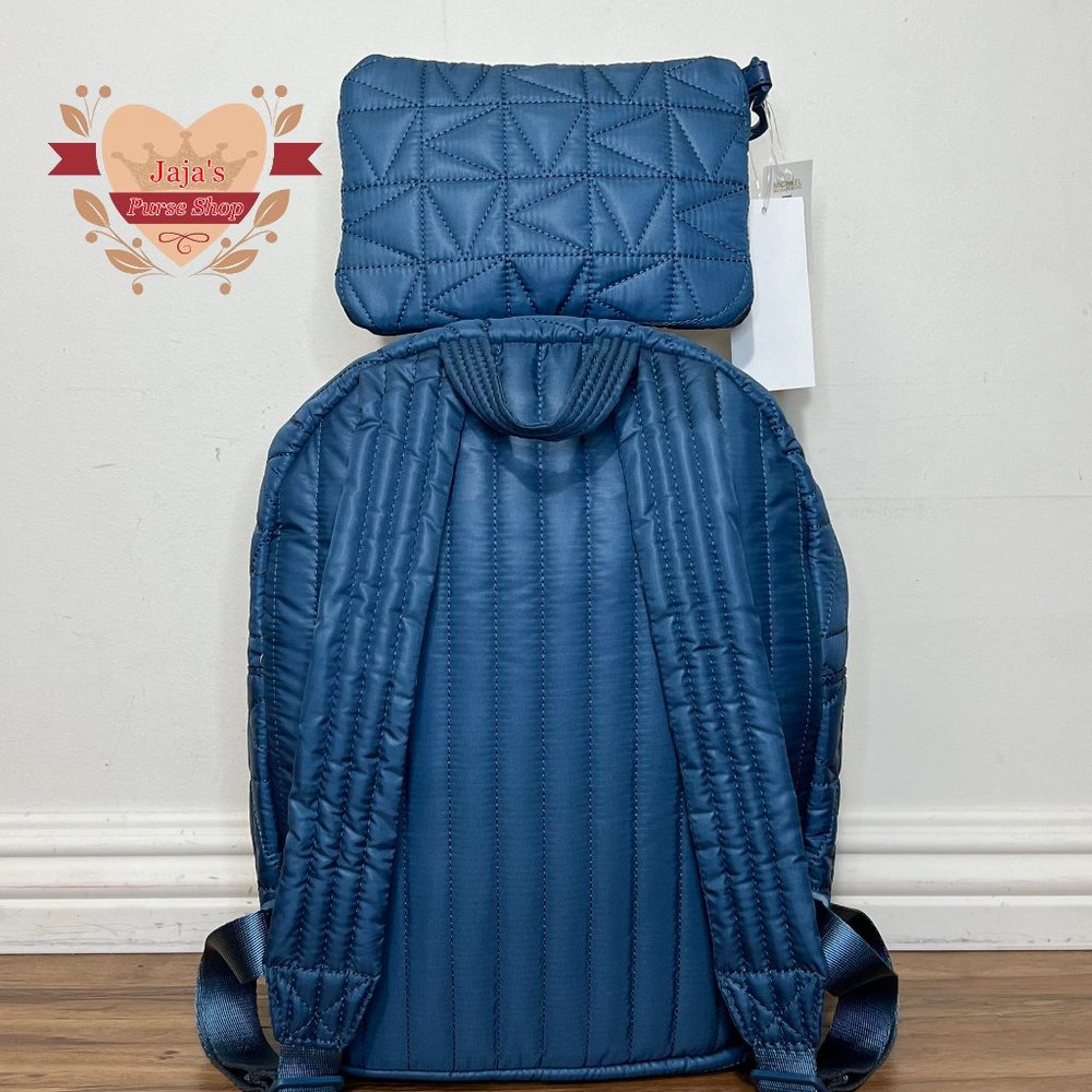 💙Michael Kors Quilted Fabric-Nylon Backpack & Pouch💙 - Picture 3 of 17